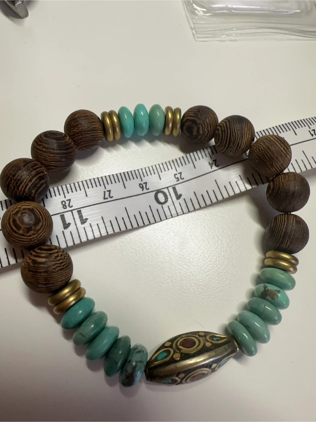 Athena bracelet in sacred olive wood Turquoise Stretch Bracelet - photo 2