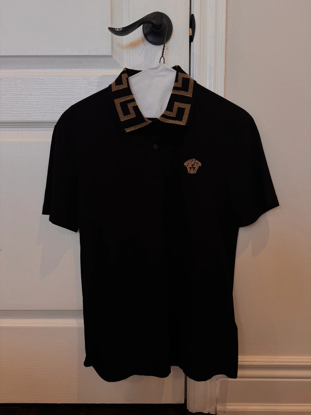 Versace Black Polo Shirt - Size XS