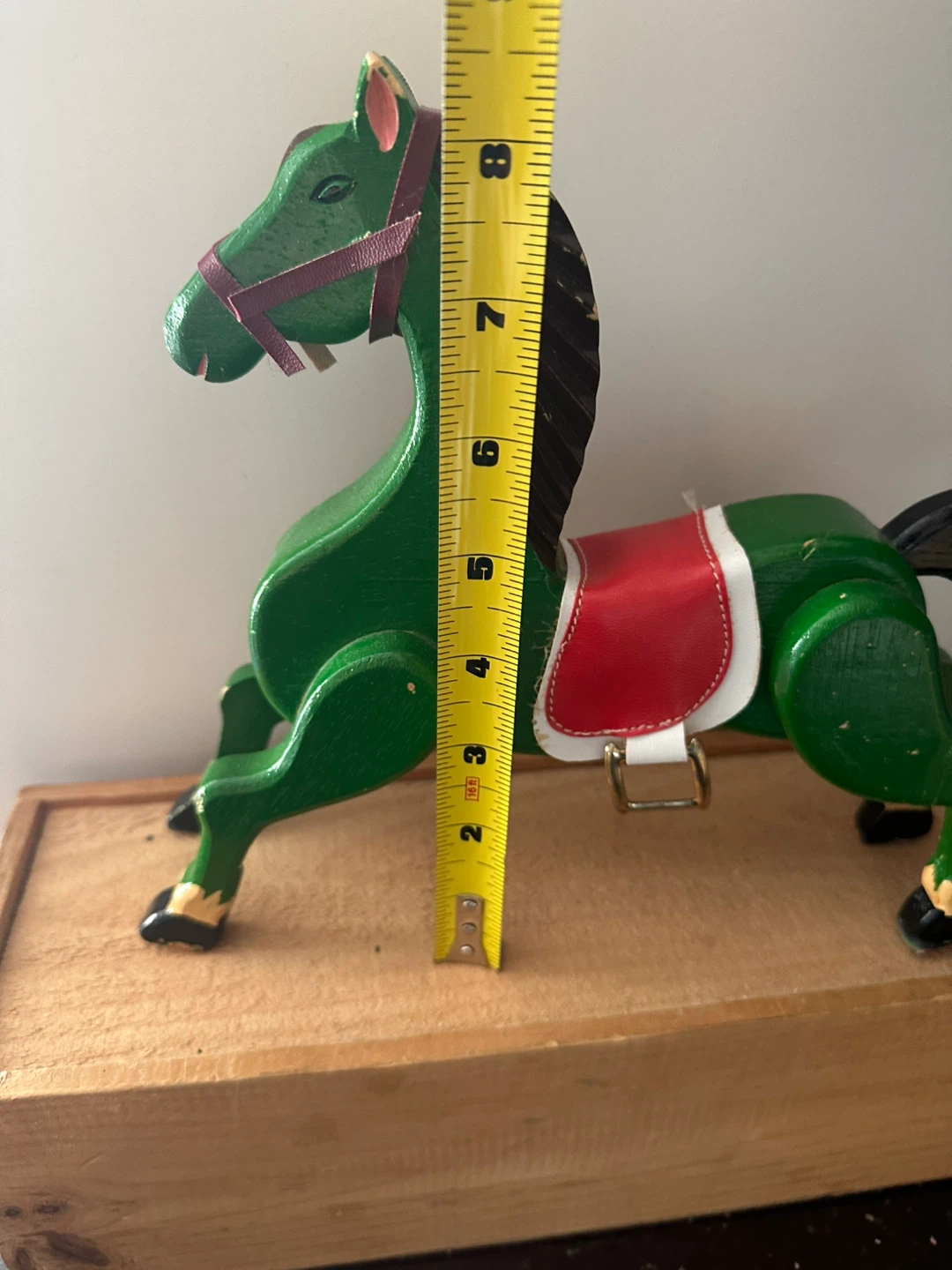 Green Wooden Horse Decorative Toy - photo 3