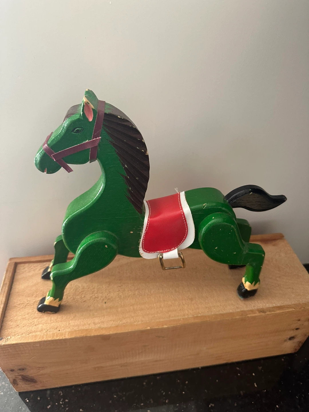 Green Wooden Horse Decorative Toy - photo 5