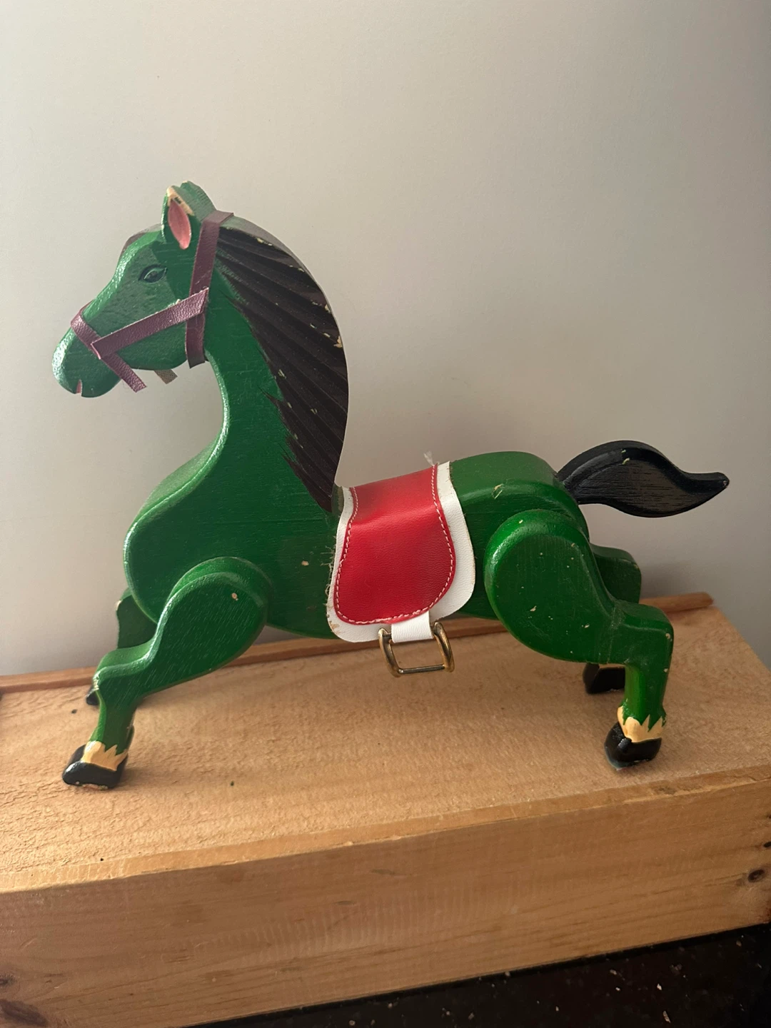 Green Wooden Horse Decorative Toy - photo 2