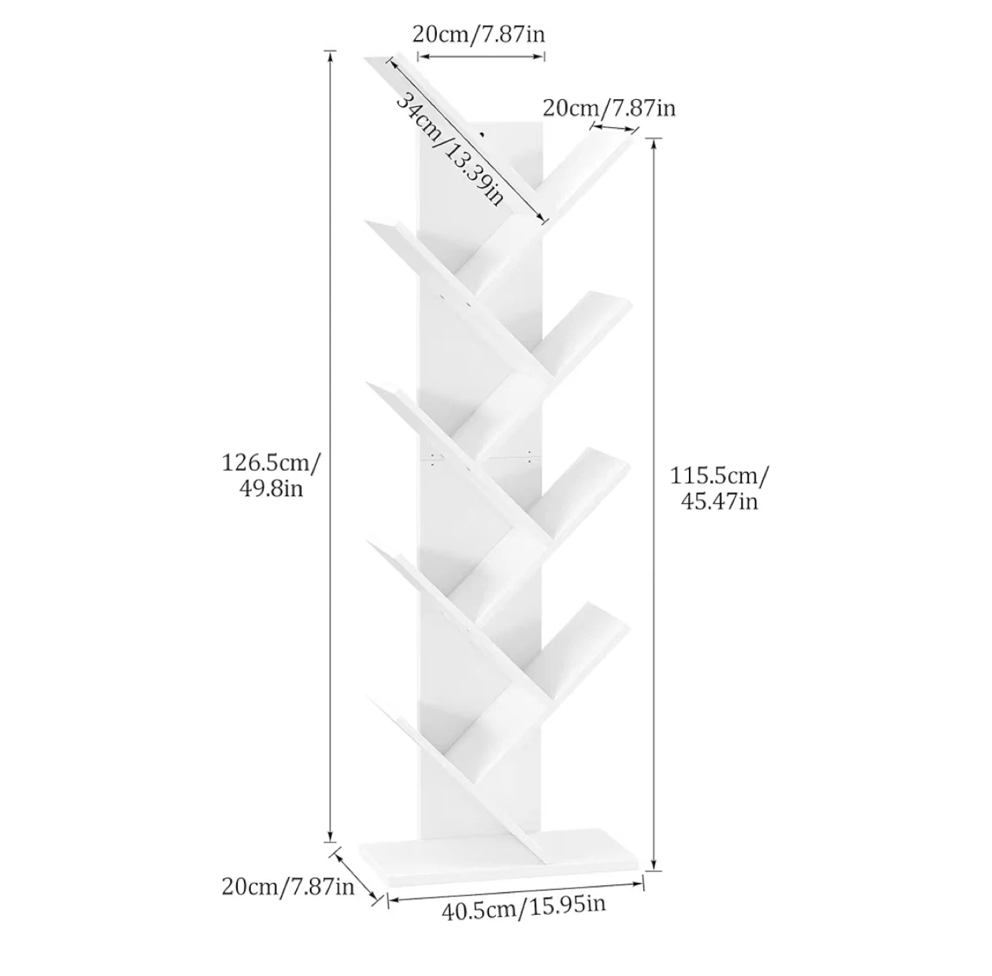 9-Tier White Tree Bookshelf- As New - photo 4