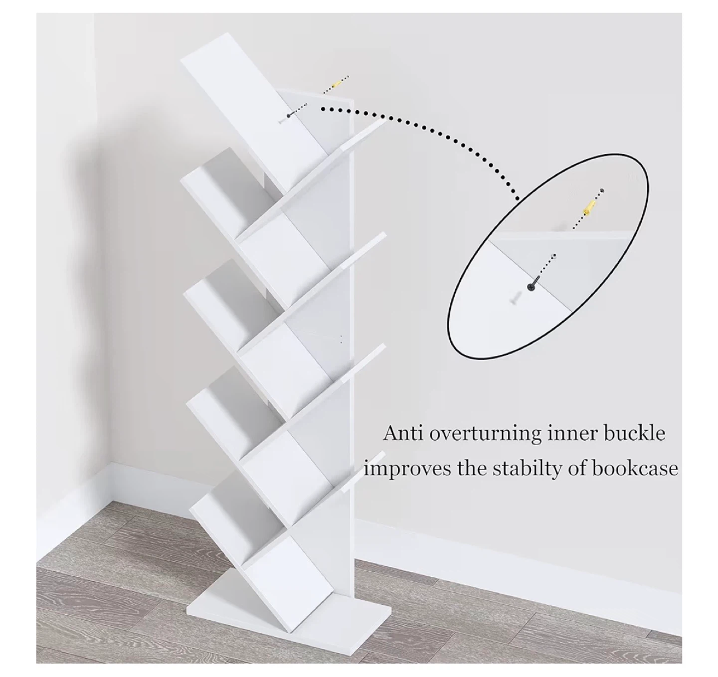 9-Tier White Tree Bookshelf- As New - photo 3