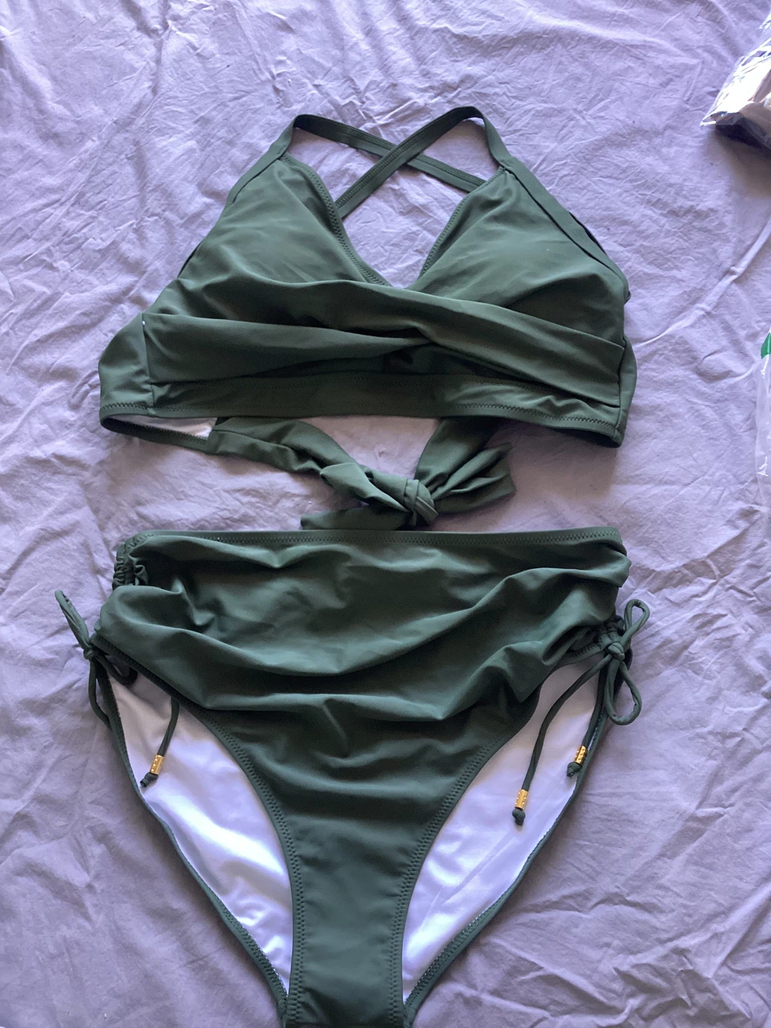 New classy Khaki Green Bikini Set - Size L