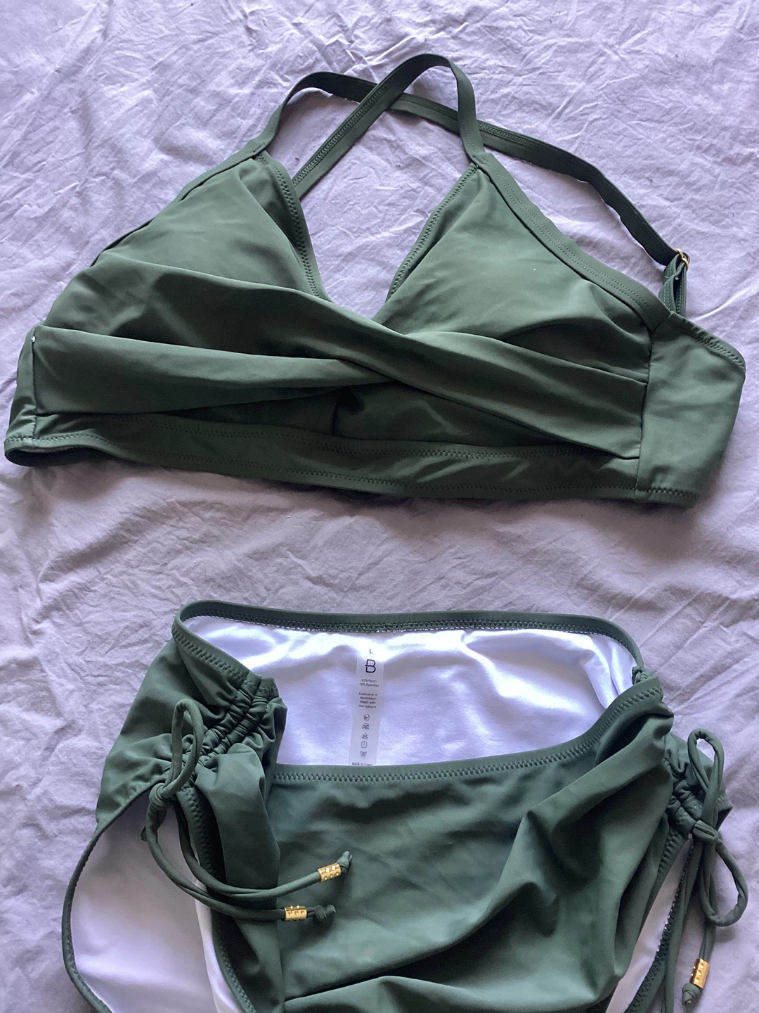 New classy Khaki Green Bikini Set - Size L - photo 3