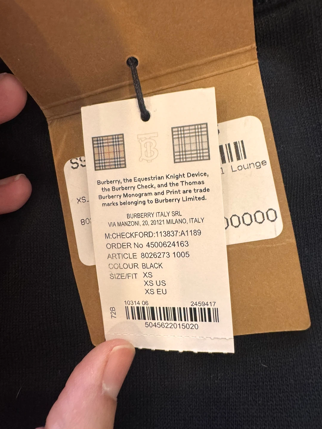 Burberry Black Track Pants - Size XS - photo 3