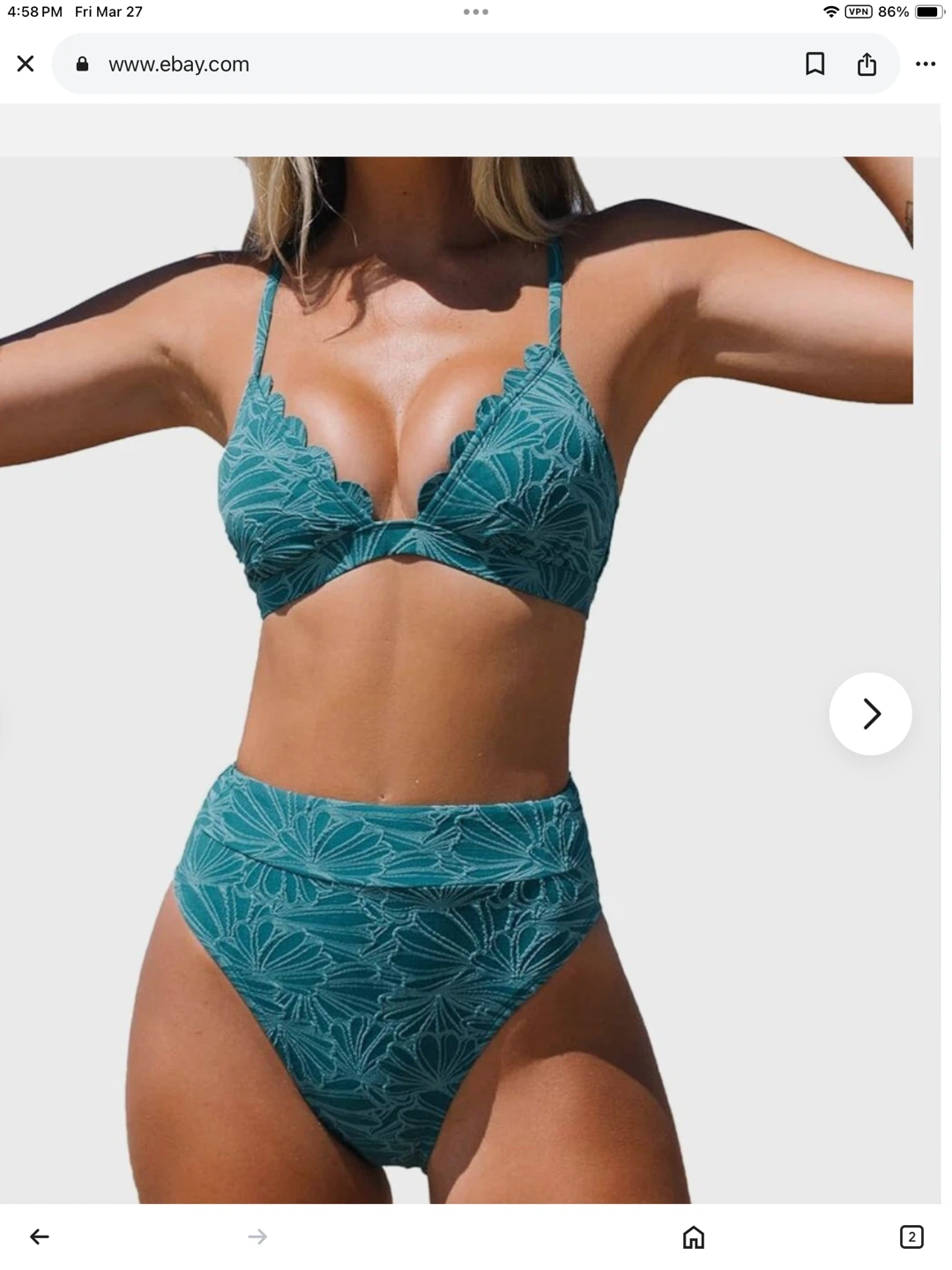 New teal  high waisted Bikini Set Size L