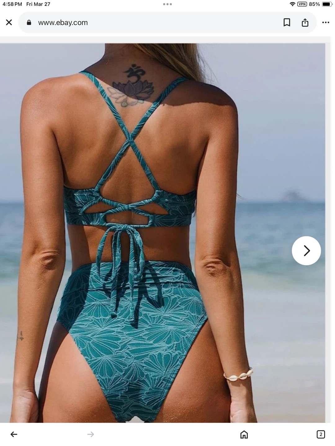 New teal  high waisted Bikini Set Size L - photo 2