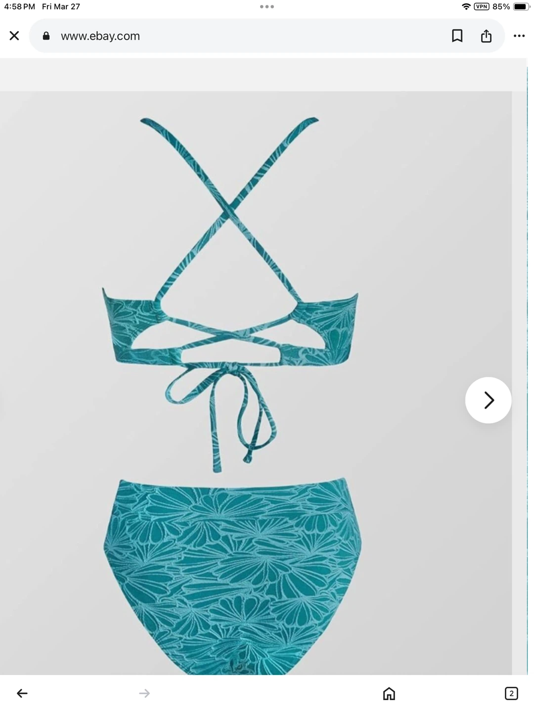 New teal  high waisted Bikini Set Size L - photo 4