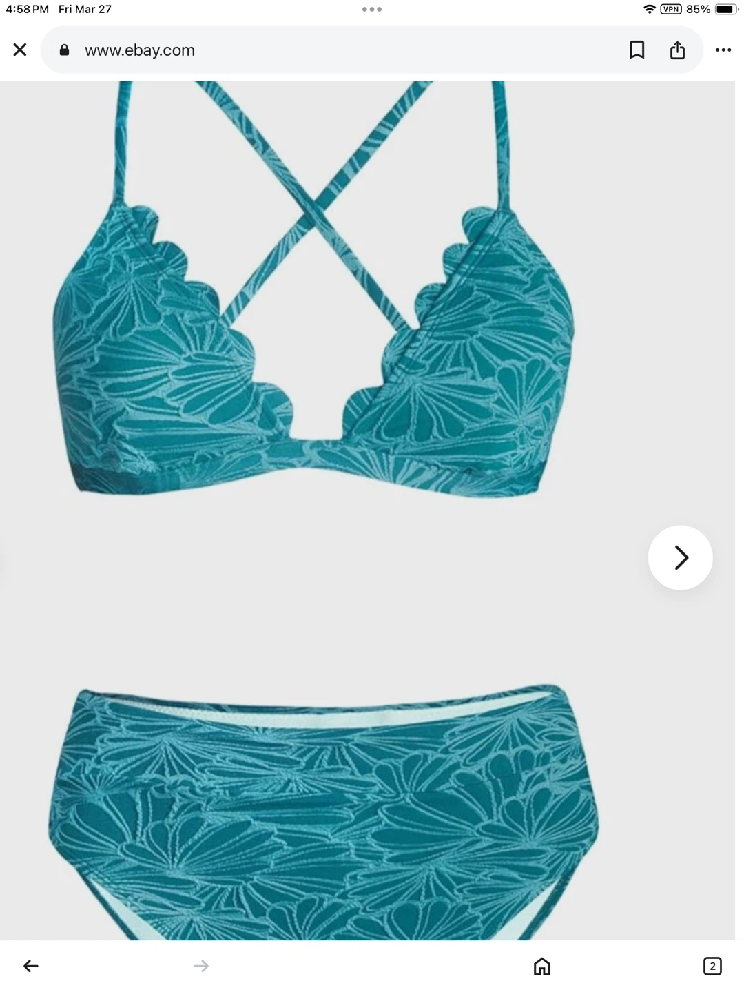 New teal  high waisted Bikini Set Size L - photo 3