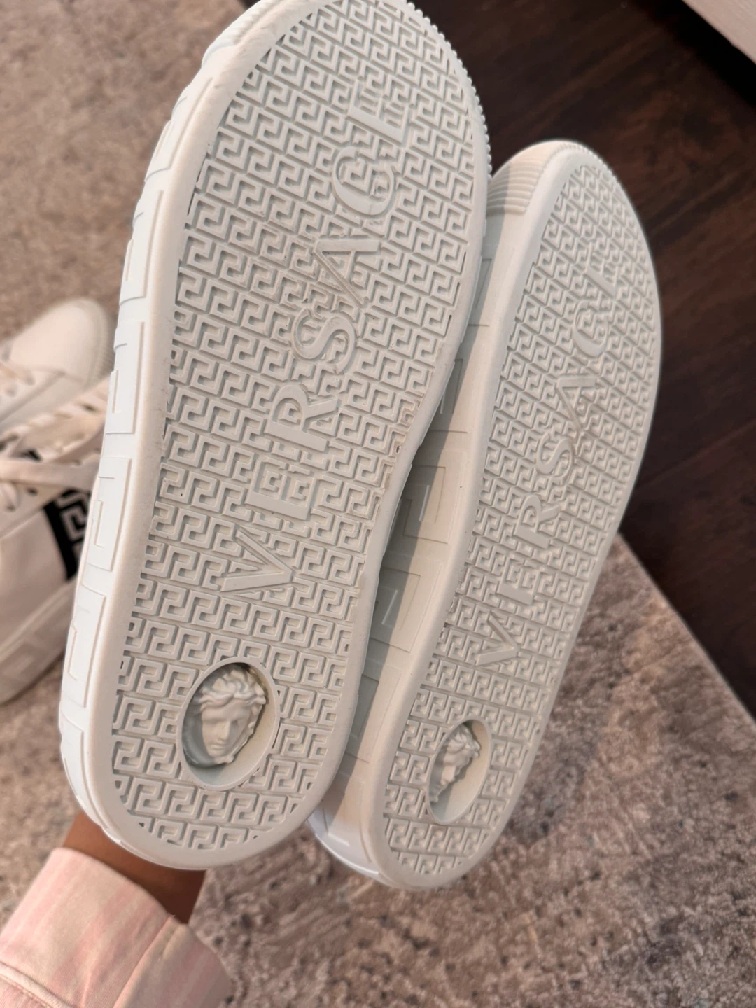 Versace White Leather Sneakers with Black Medusa Detail - photo 2