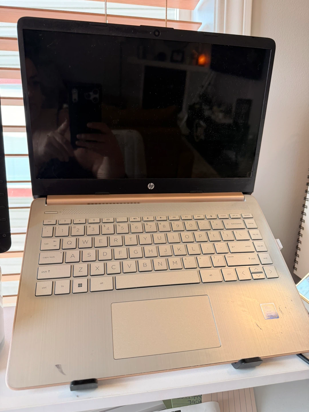 HP Rose Gold Laptop with Wireless Mouse and Keyboard