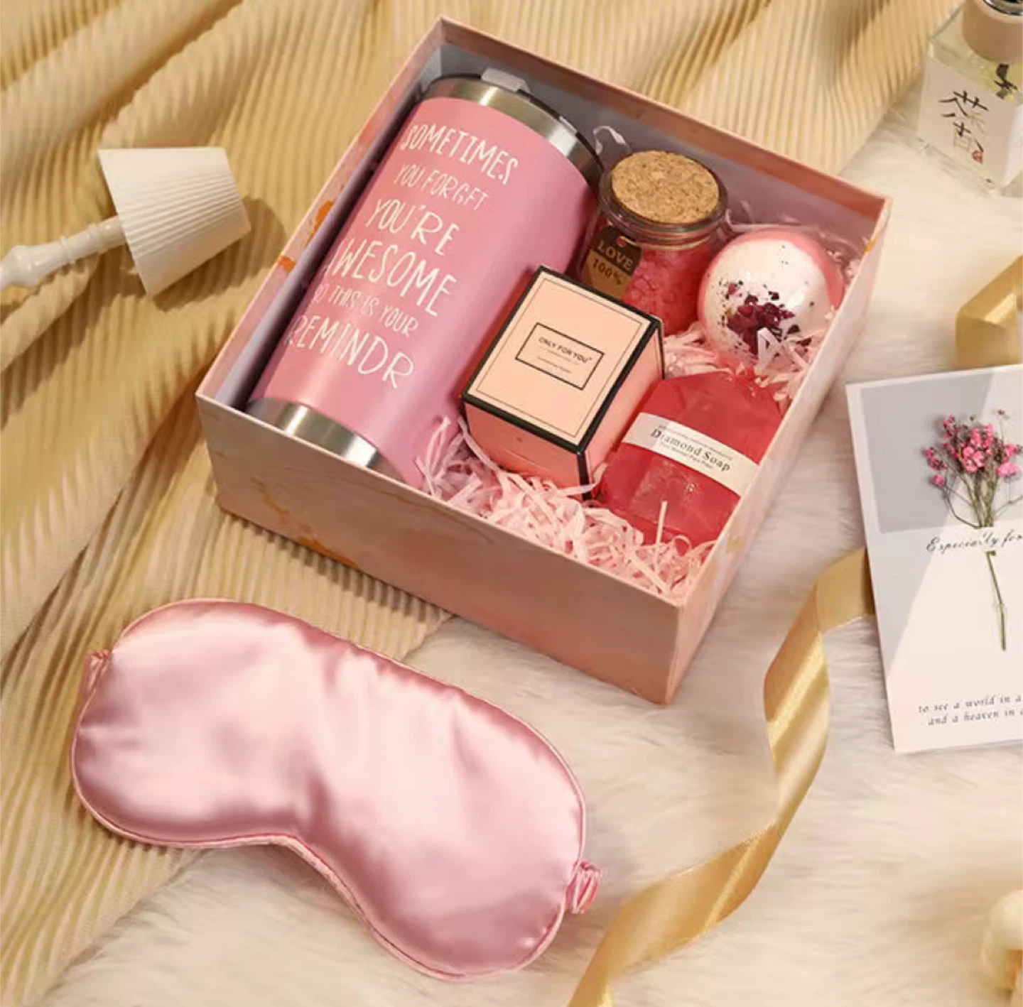 Self-Care Gift Set with Tumbler, Candle, and Bath Bomb - photo 2