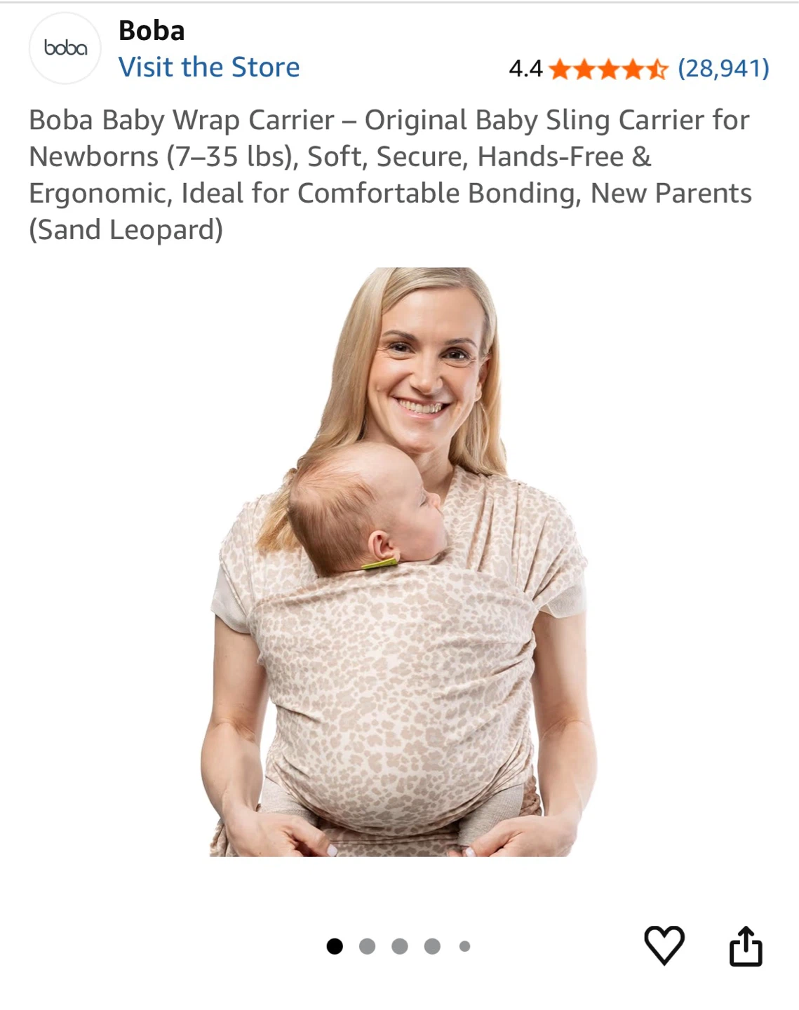 Baby Wrap Carrier - Sand Leopard