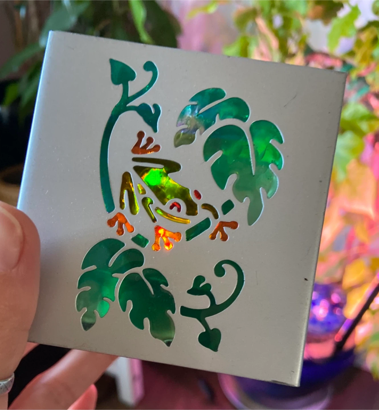 Rainforest Tree Frog and Leaf Tea Light Holder - photo 4