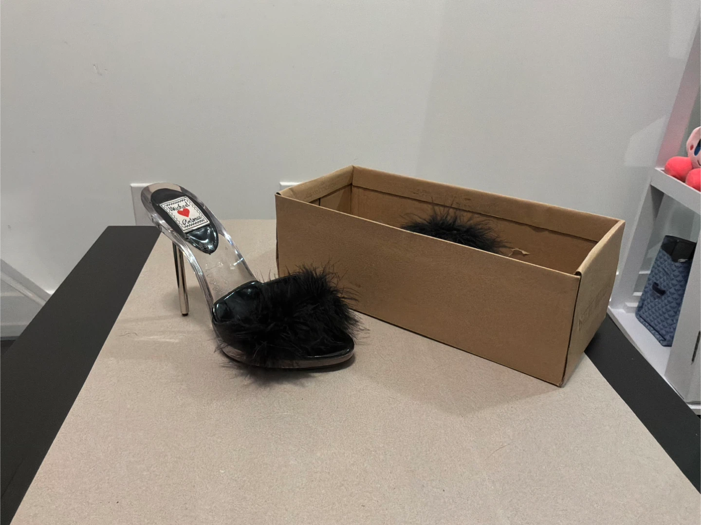 Black Feather Heels