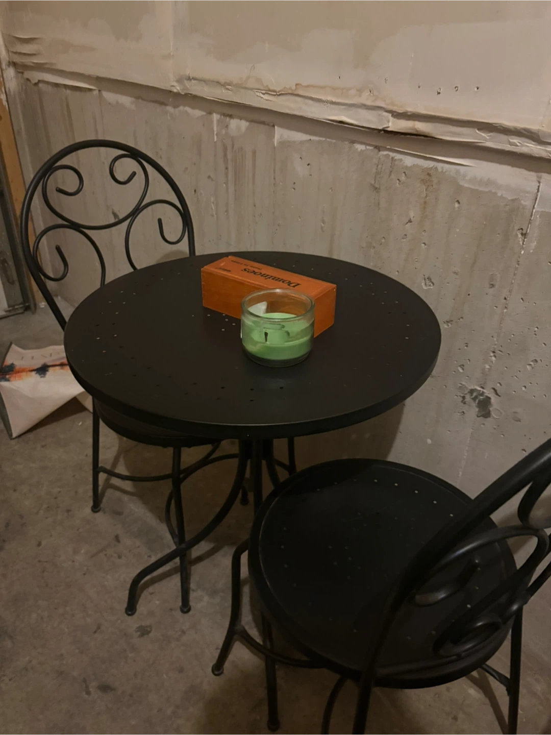 Black Bistro Set with Candle - photo 2