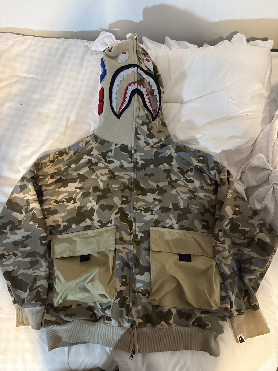 A Bathing Ape Camo Shark Full Zip Hoodie Size M - photo 2