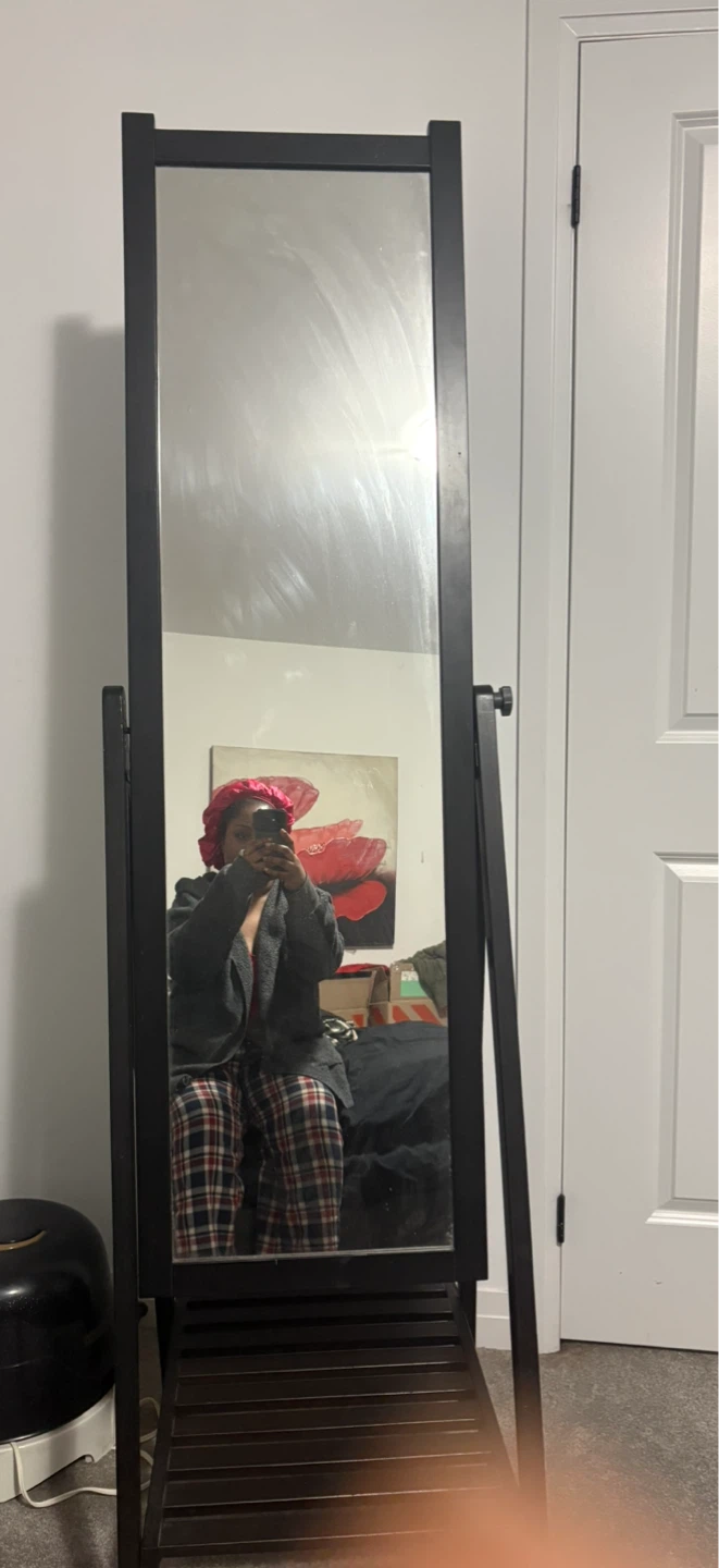 Standing Mirror with Black Frame