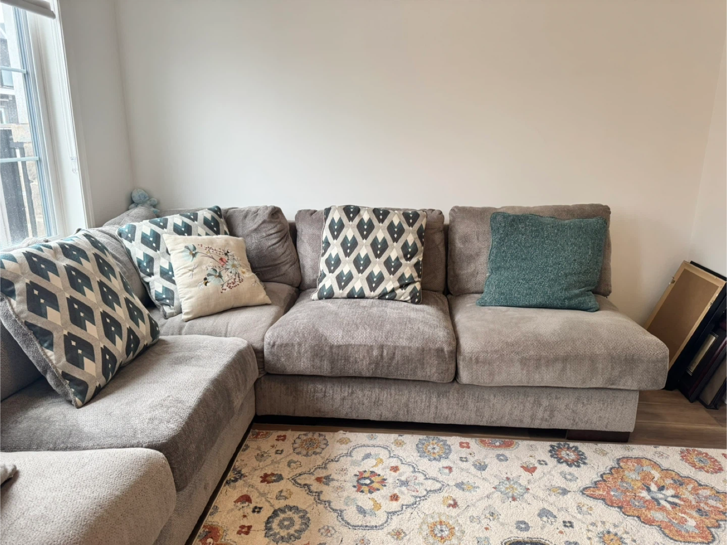 Grey Sectional Sofa with Chaise - photo 2