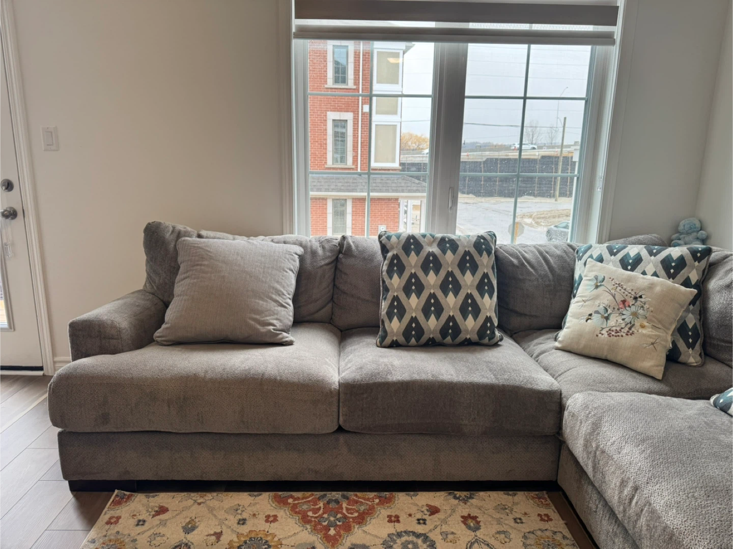 Grey Sectional Sofa with Chaise - photo 3