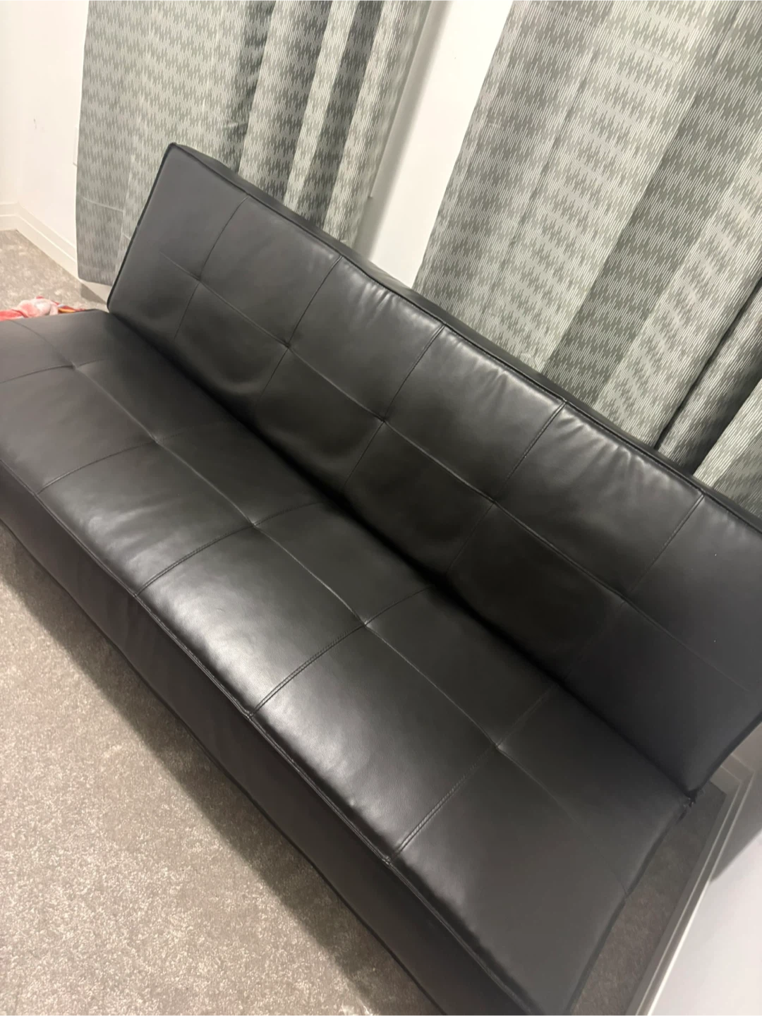 Black Leather Futon Sofa and Rocking Chair - photo 2