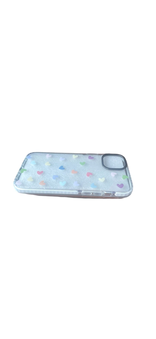 Étui transparent pour iPhone 14 Plus/15 Plus avec cœurs colorés - photo 3
