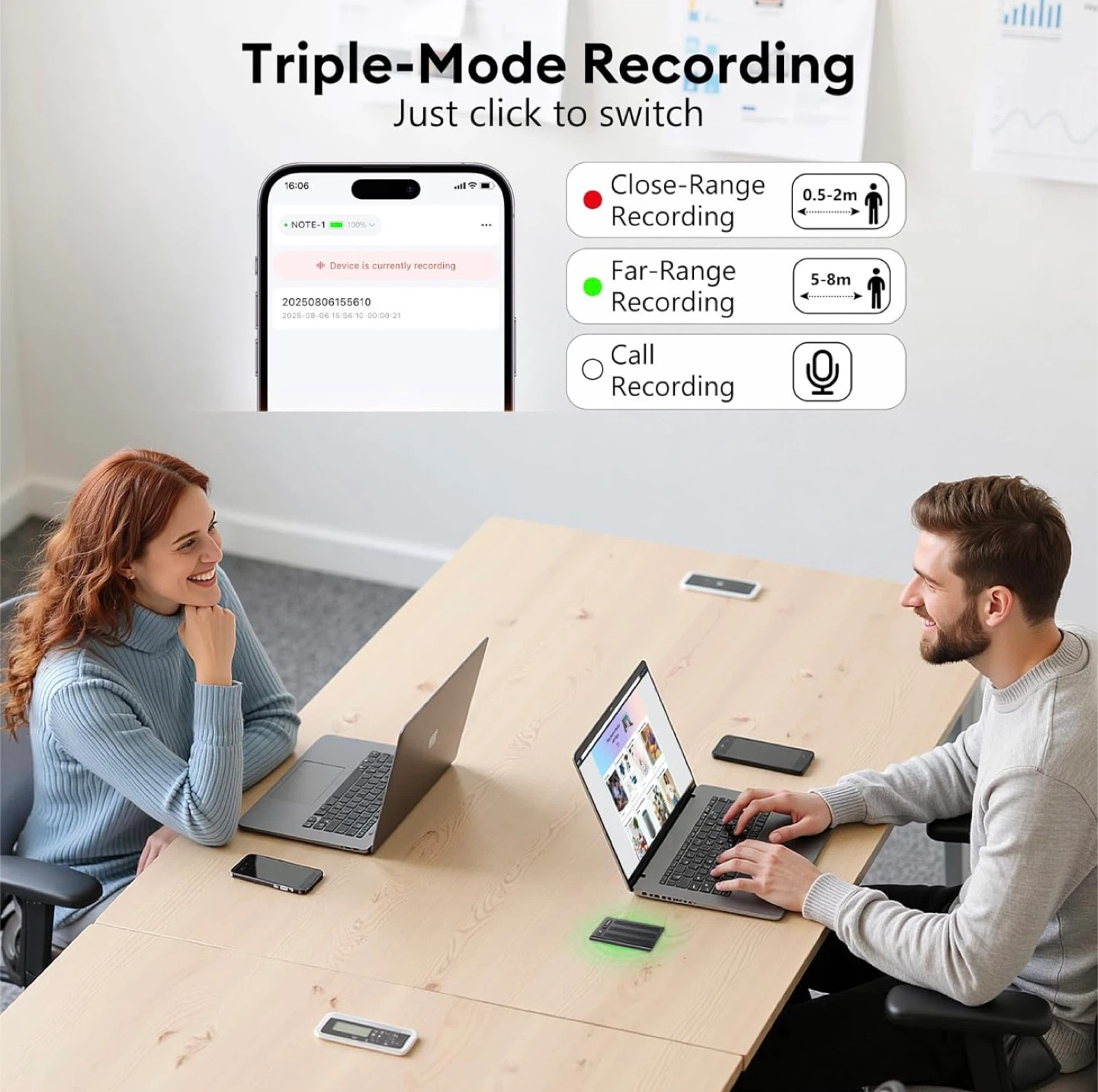 Tophorse Voice Recorder with AI Transcription - 64GB - photo 4
