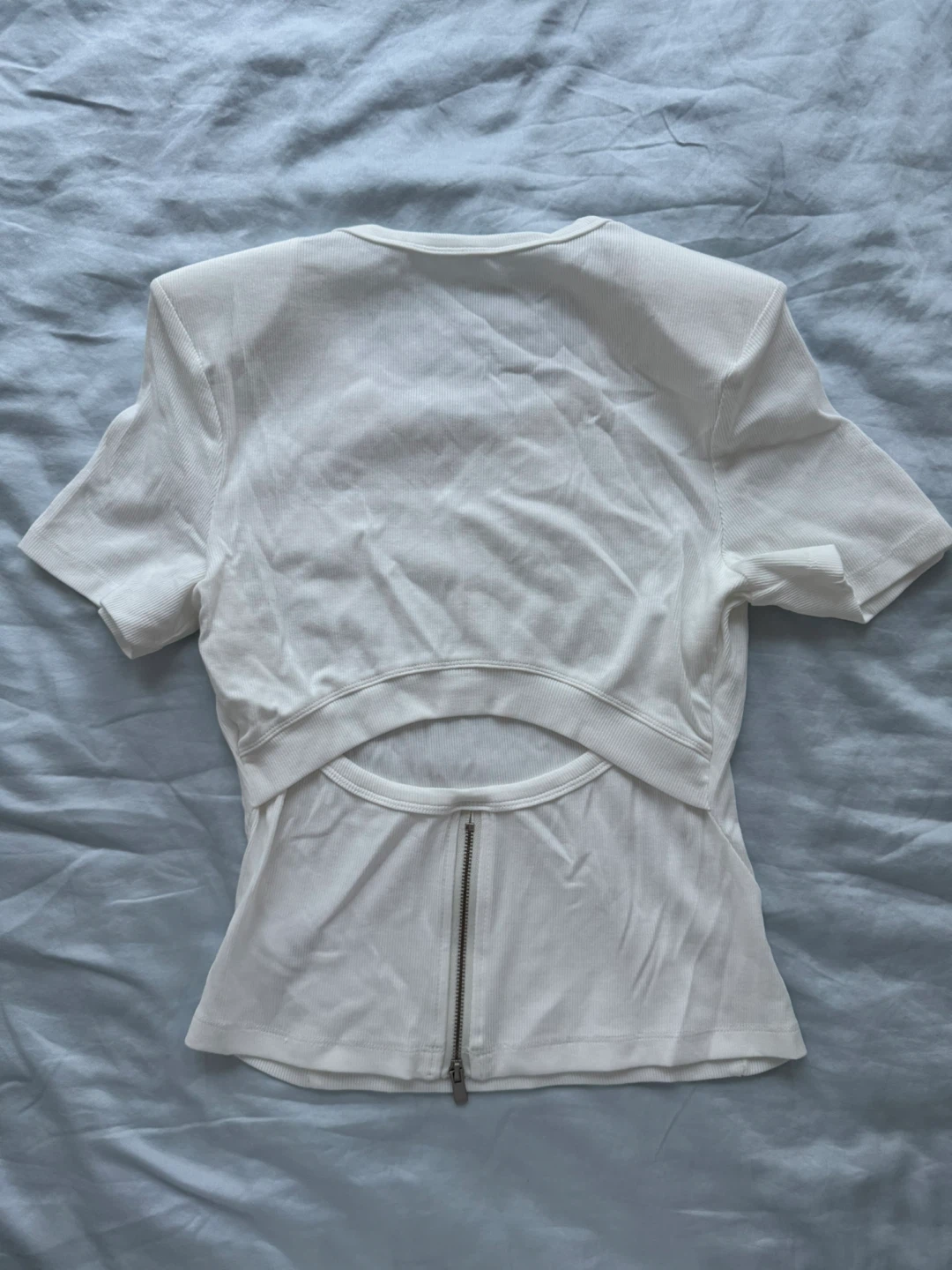 White Ribbed T-Shirt - photo 2