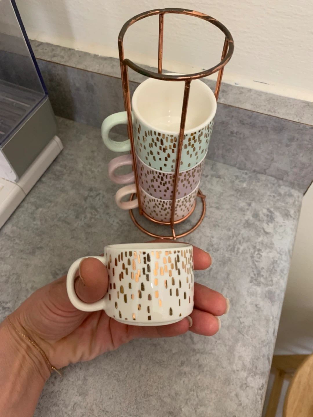 Set of 4 Stackable Espresso Cups with Stand - photo 2
