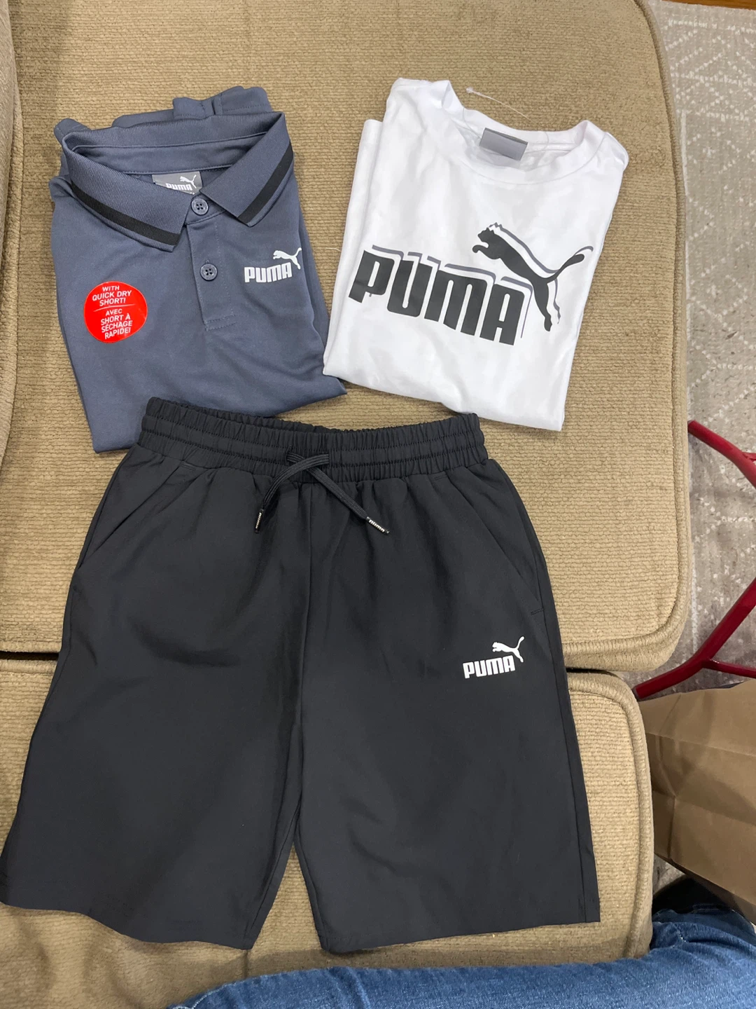 Puma Boys' Outfit: Polo Shirt, T-Shirt, and Shorts - Size 7