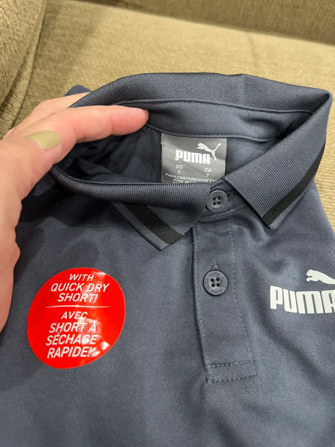 Puma Boys' Outfit: Polo Shirt, T-Shirt, and Shorts - Size 7 - photo 2