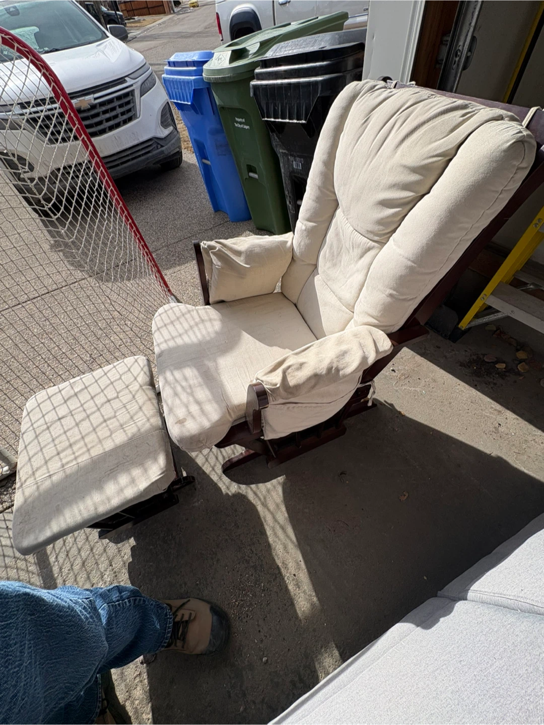 Cream Glider/Rocker  Chair and Ottoman - photo 2