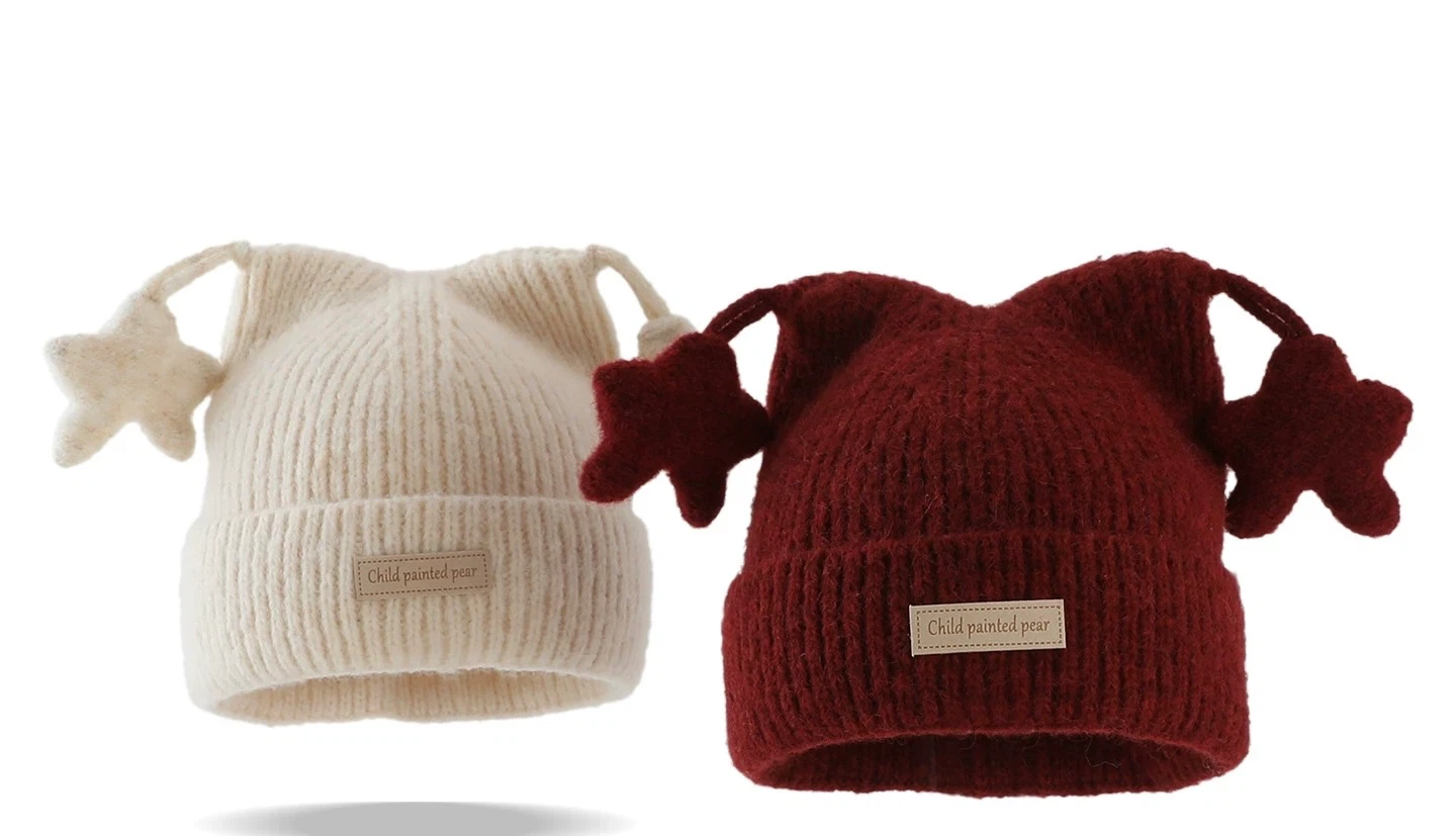 Child Painted Pear Star Beanie