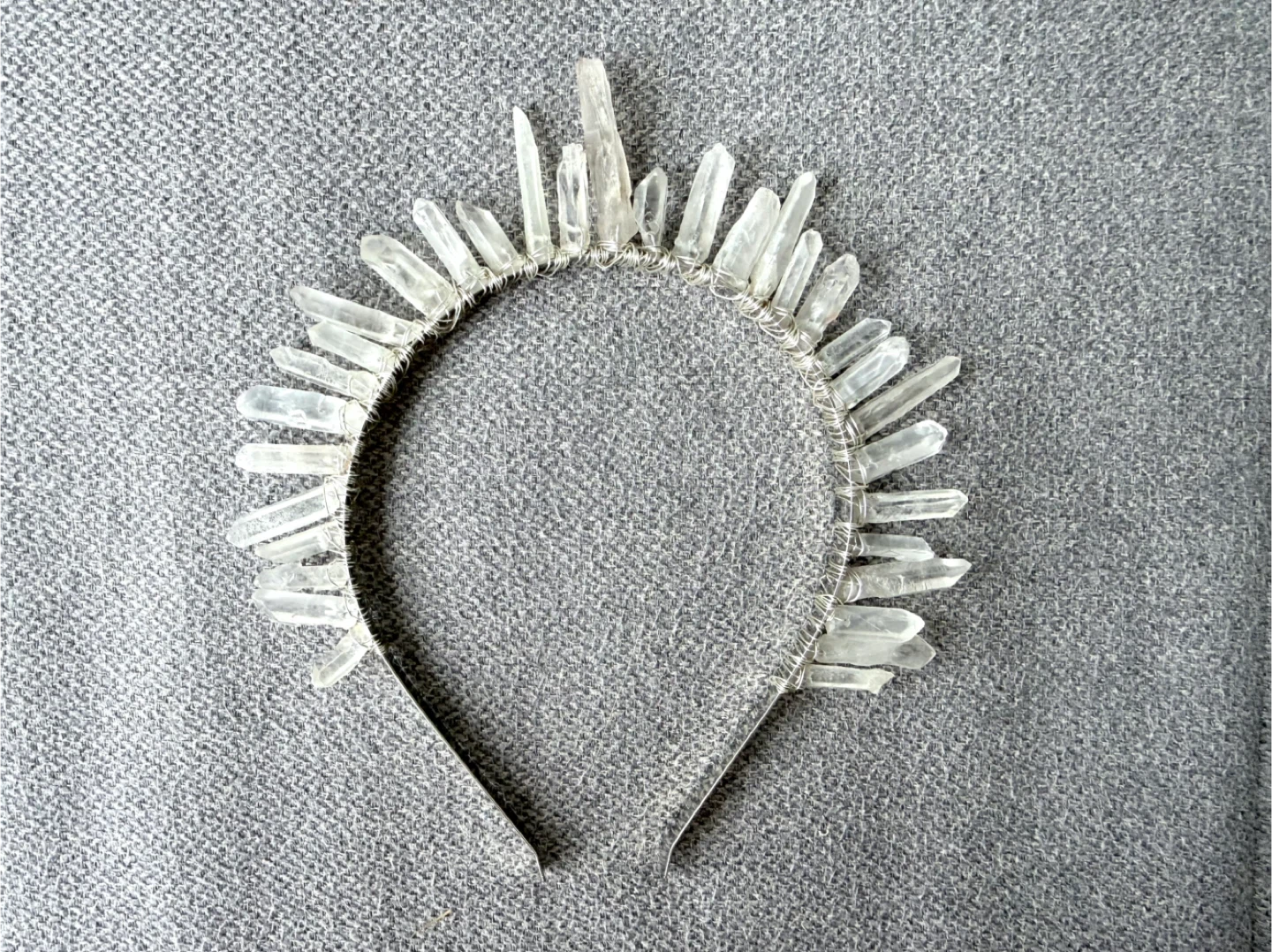 Natural Clear Crystal Crown Headband Quartz Tiara Festival