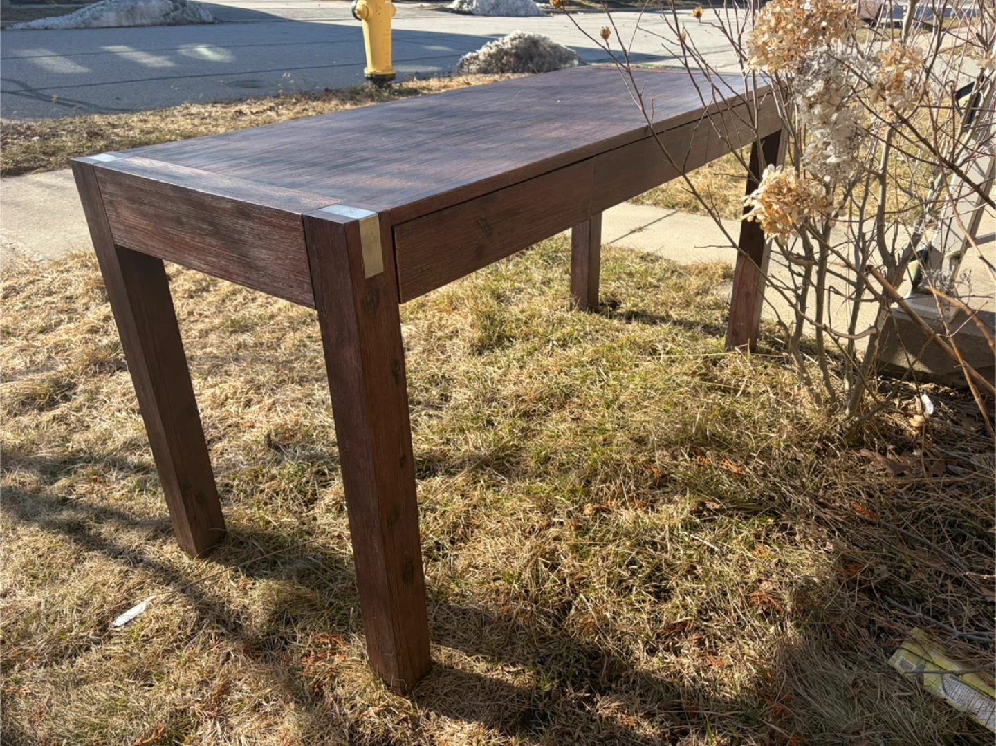 Wooden Table with 3 drawers