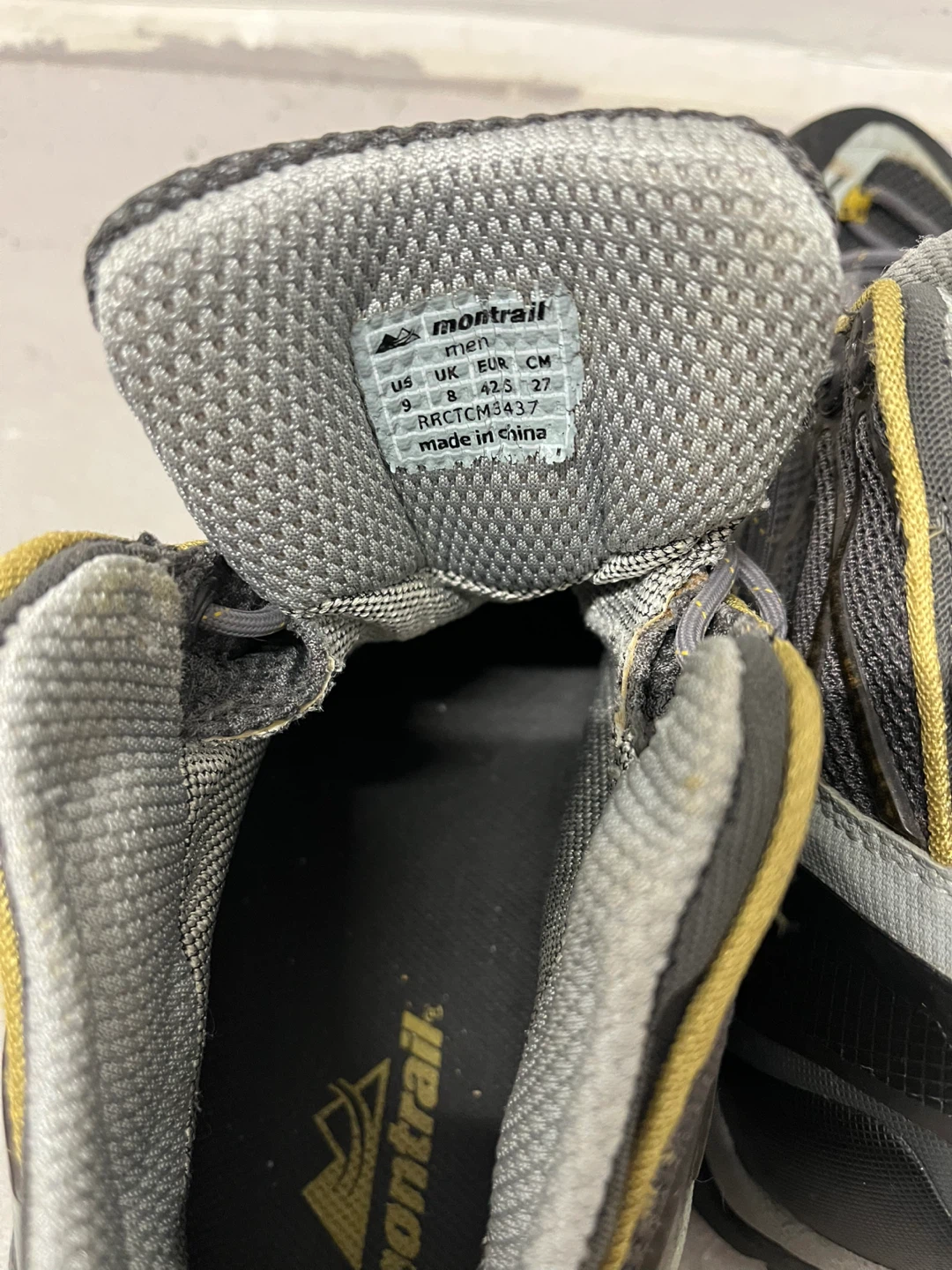 Montrail Men's Hiking Shoes Grey/Yellow Size 9 - photo 3