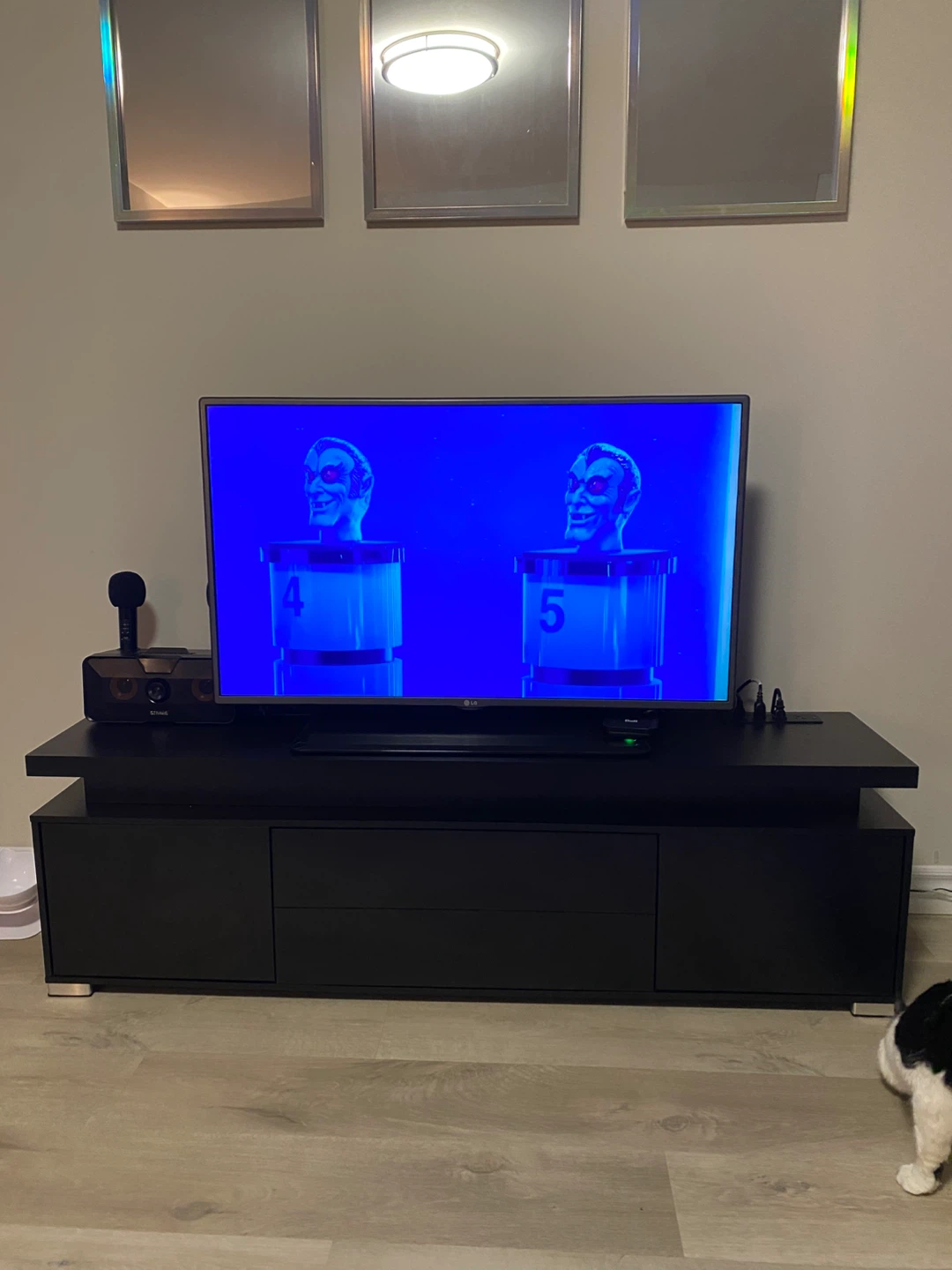 Black TV Stand with LED Lights - photo 2