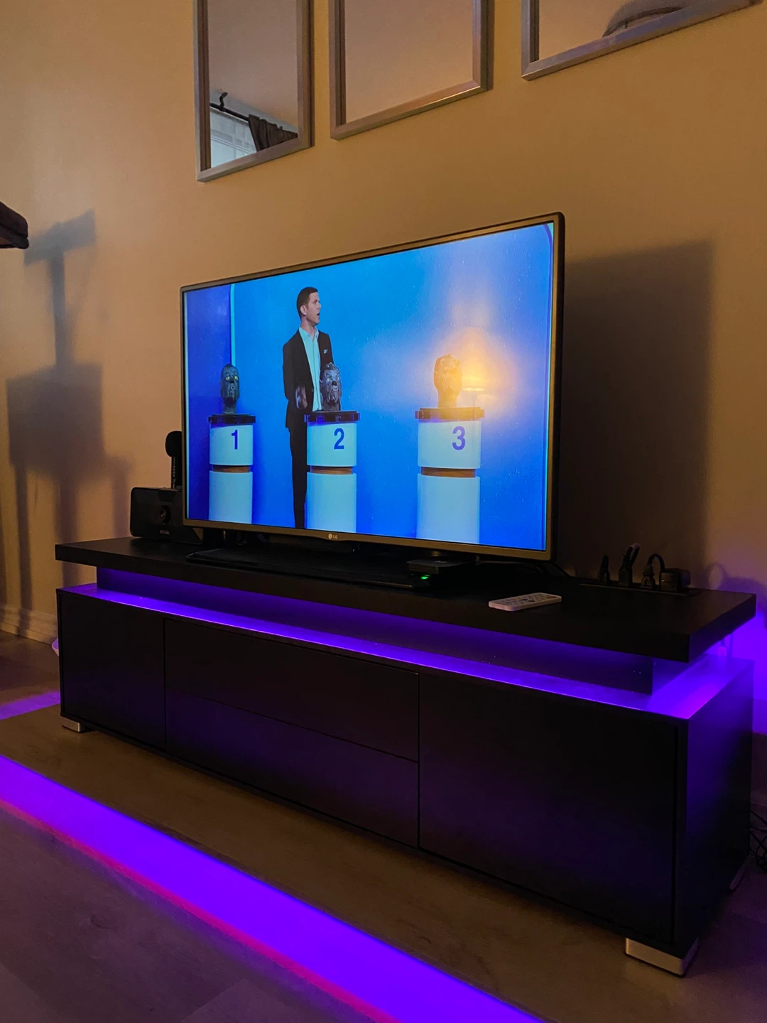 Black TV Stand with LED Lights