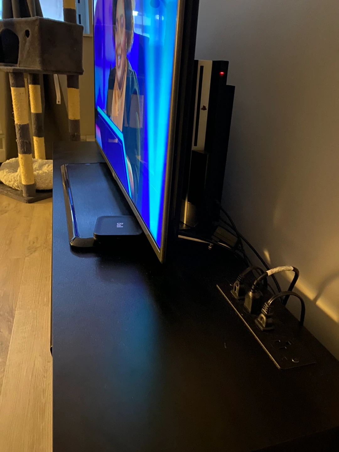 Black TV Stand with LED Lights - photo 5