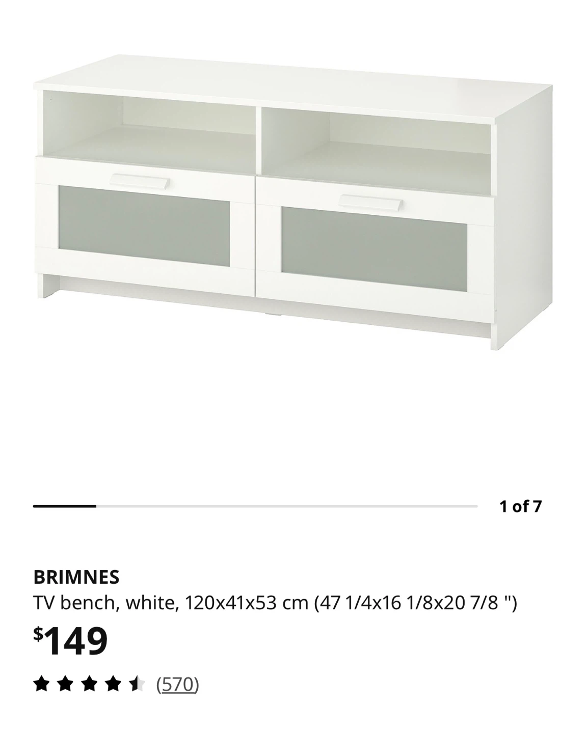 IKEA BRIMNES TV bench - White