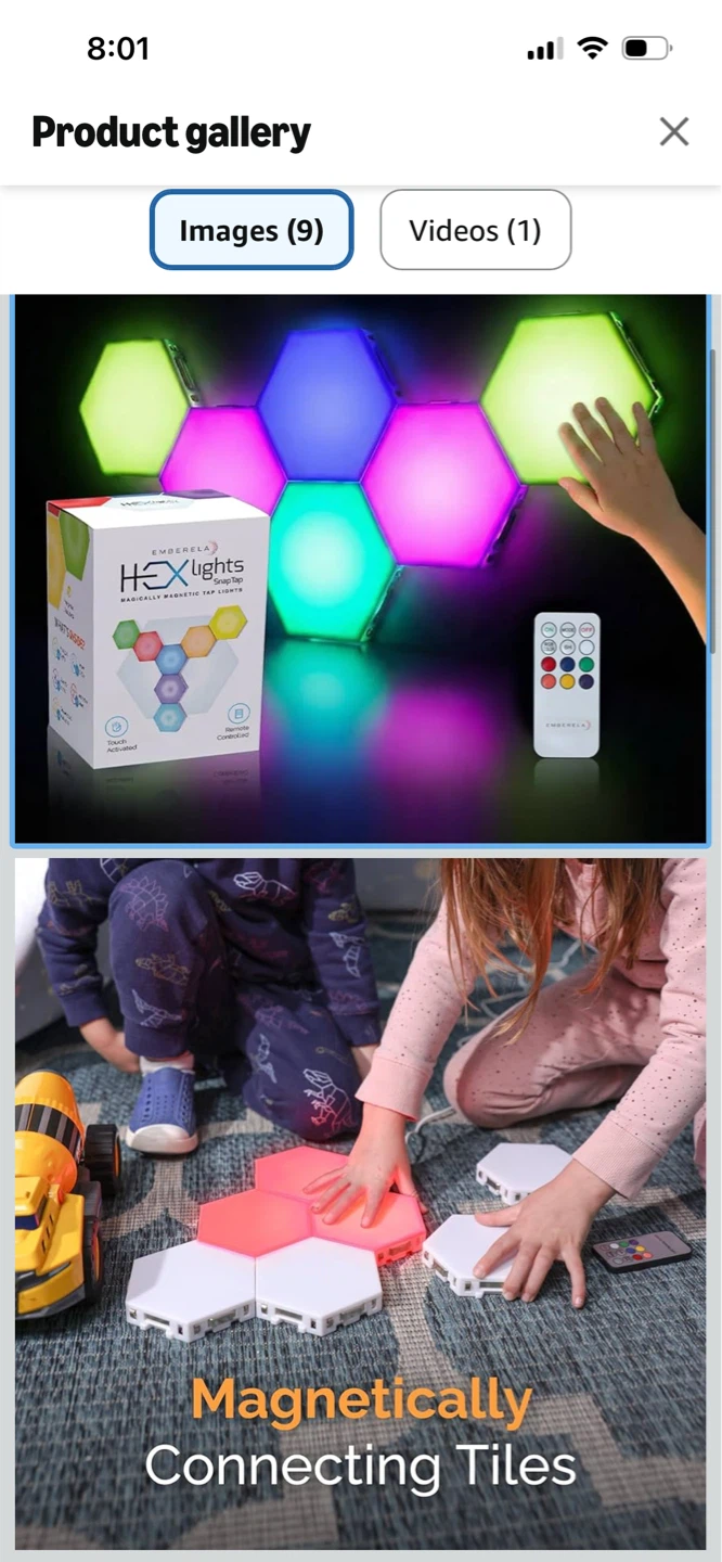 New-4pack Chandelier Hex Lights Magnetic Connecting Tiles