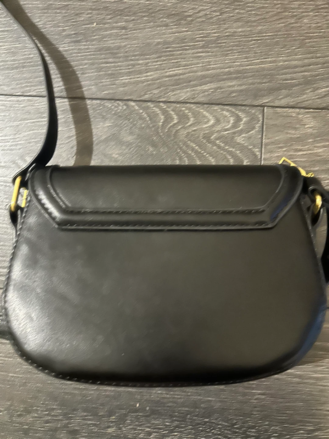 Black Faux Leather Shoulder Bag - photo 2