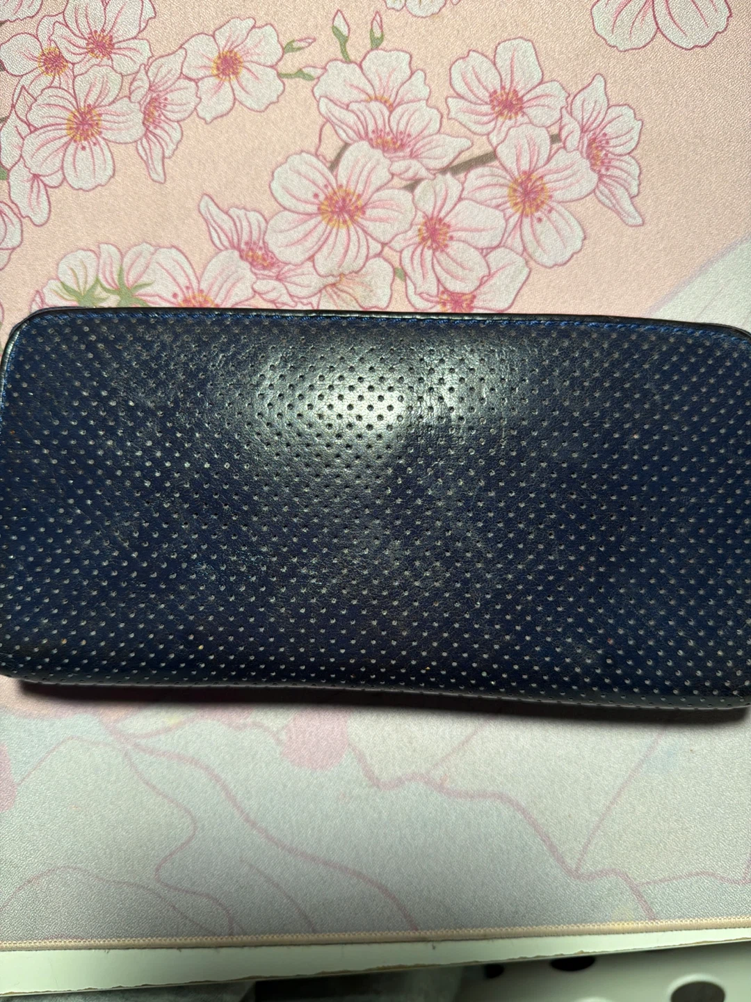 Michael Kors Navy Perforated Leather Zip Around Wallet - photo 2