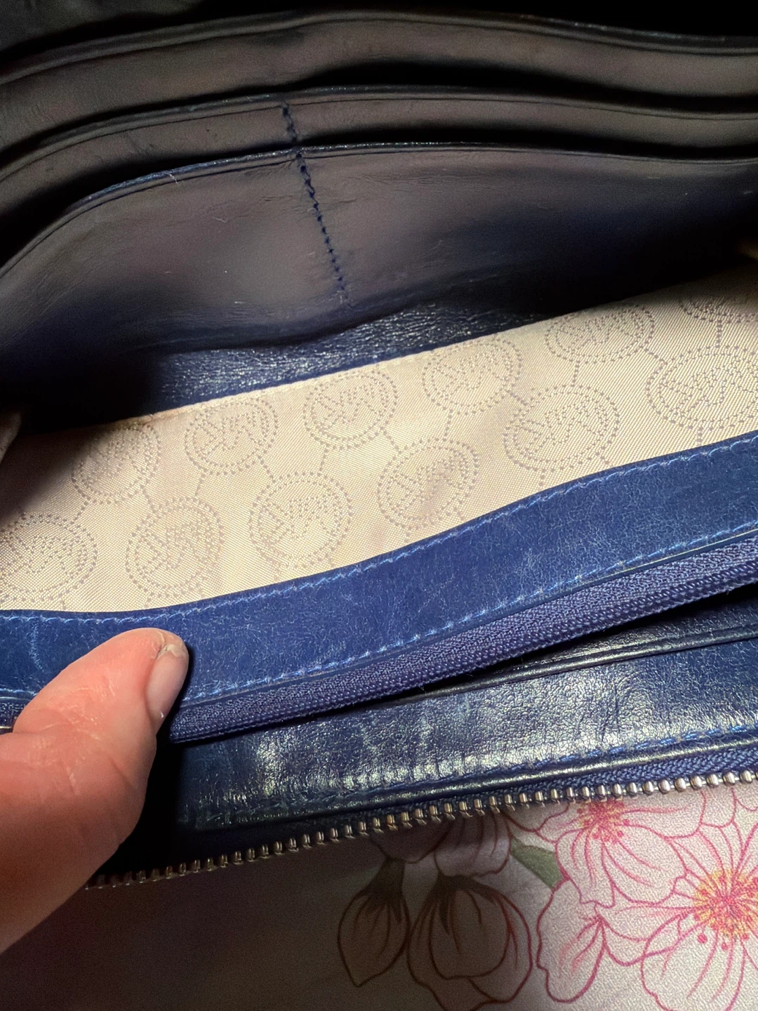 Michael Kors Navy Perforated Leather Zip Around Wallet - photo 4