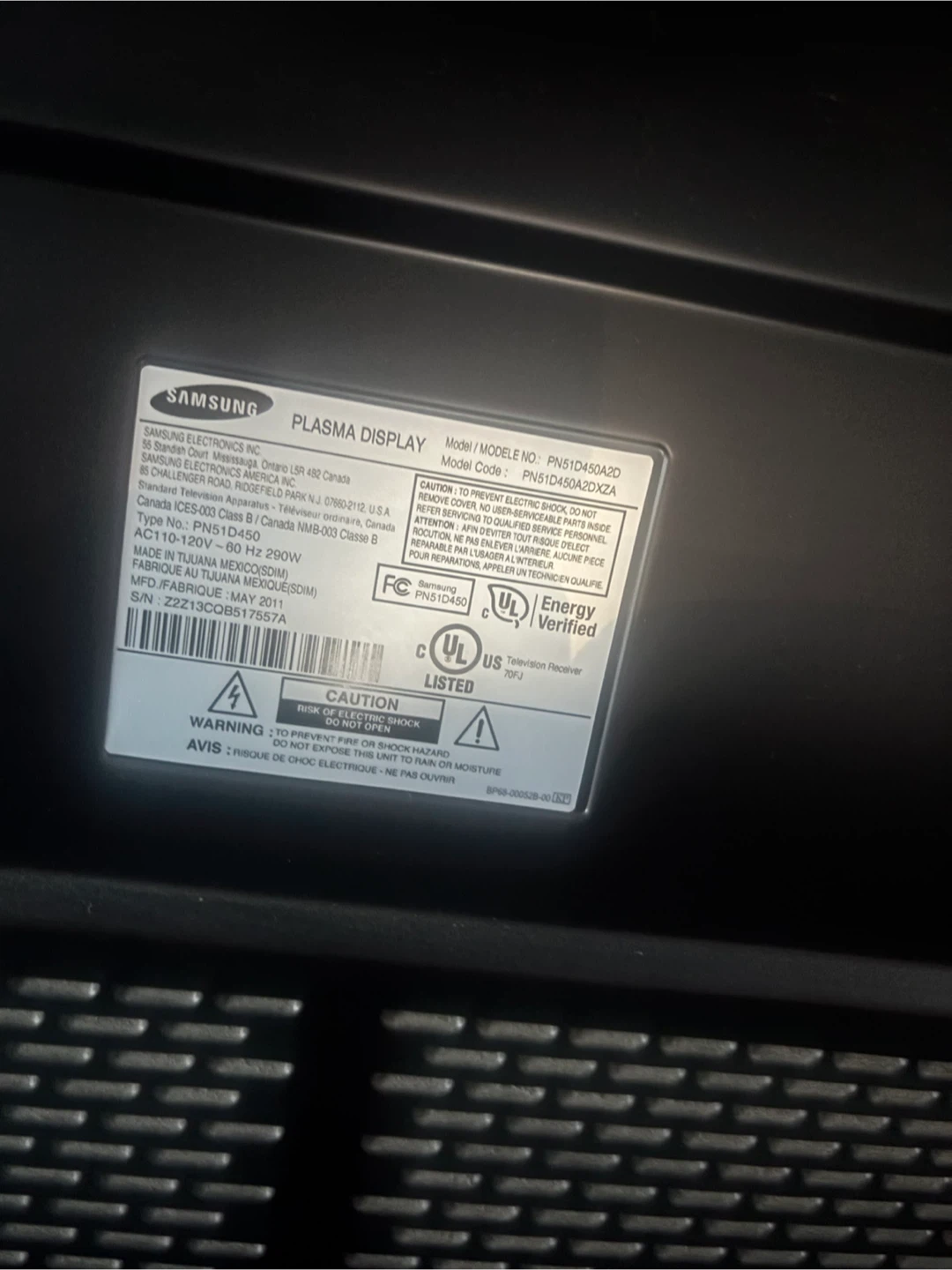 Samsung 51” Plasma Display TV - photo 2