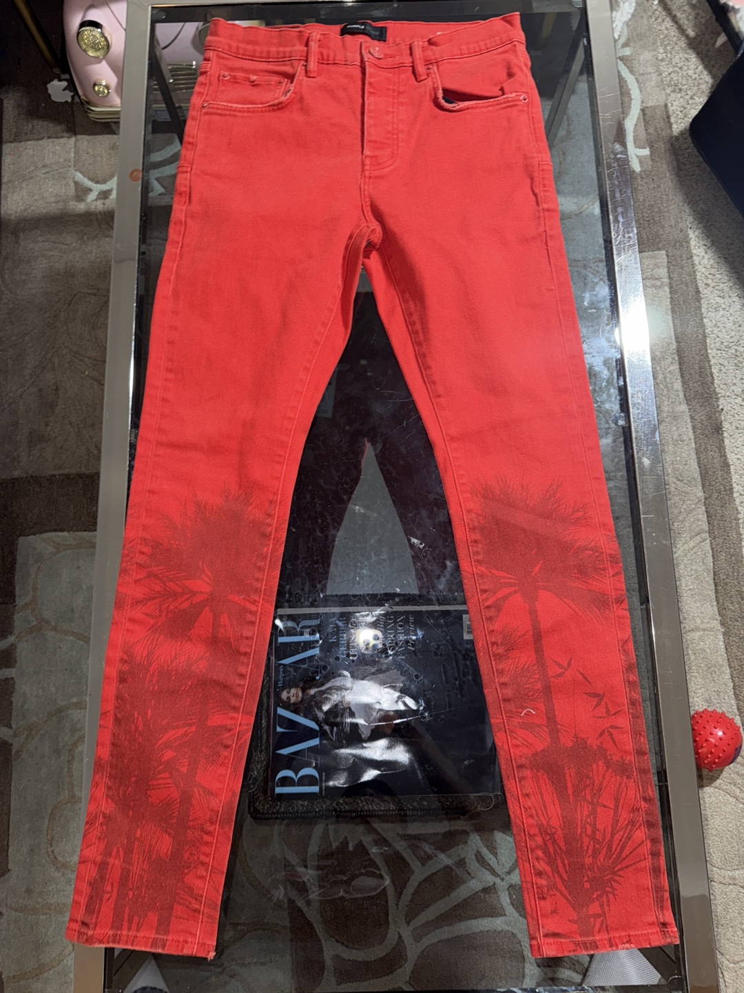 Purple Brand Red Palm Tree Slim Fit Jeans