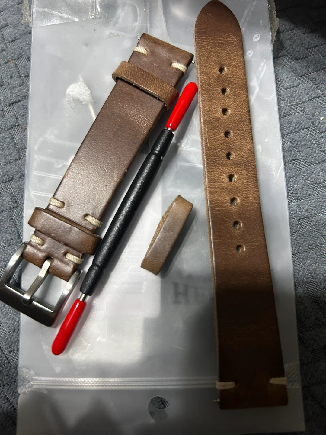 Horween Genuine Leather Watch Band 18-16mm Brown - photo 2