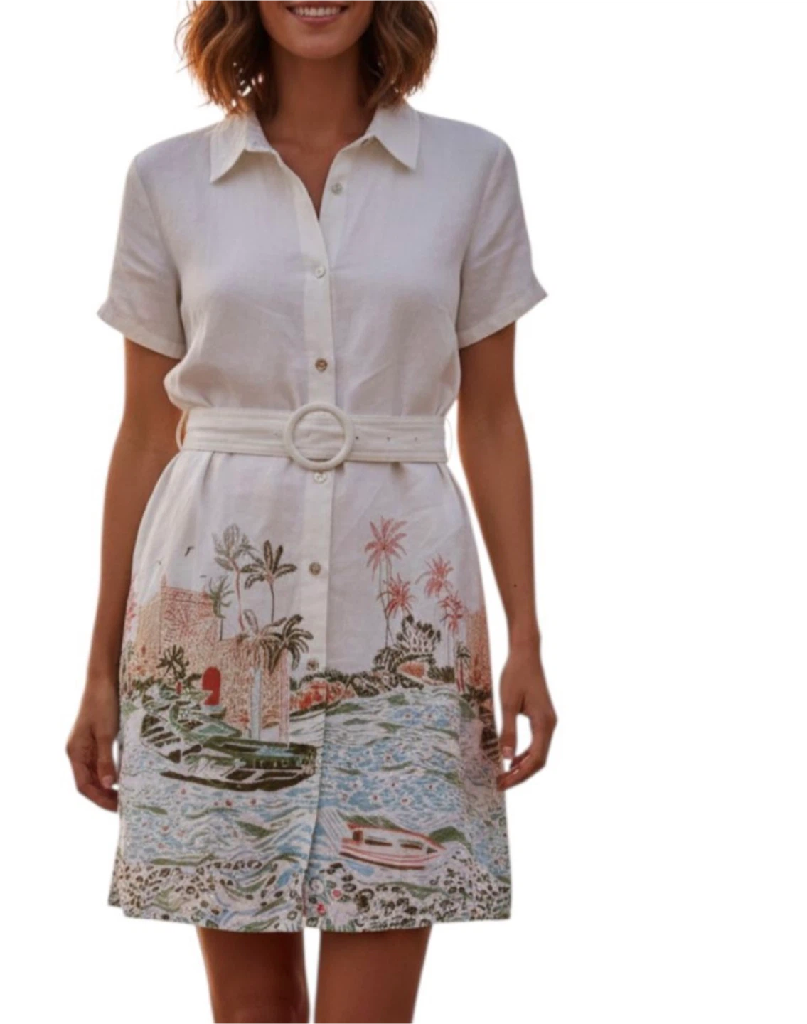 Cynthia Rowley Linen Blend Shirt Dress XL
