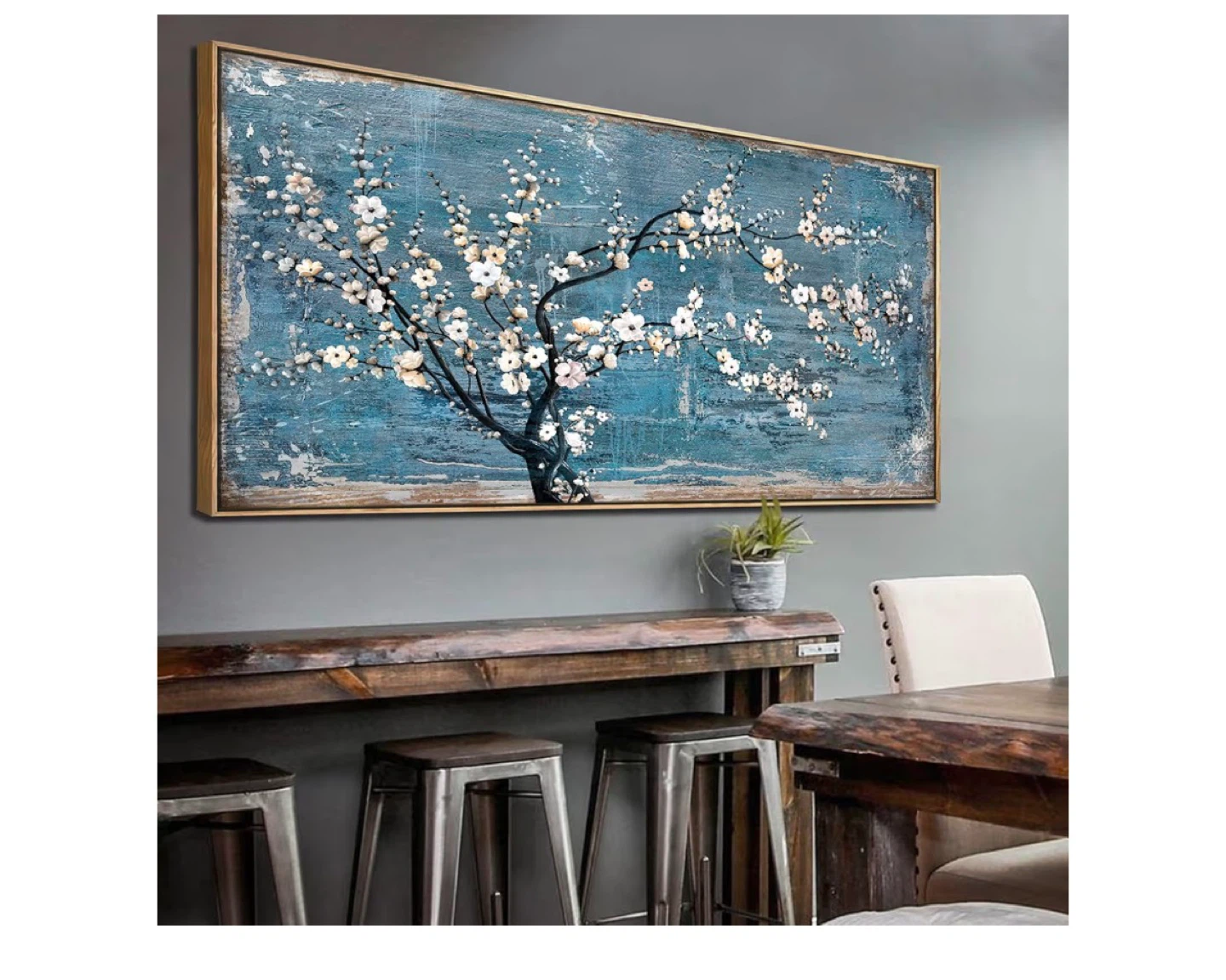 Framed Floral Wall Art - 100L x 50W cm - photo 2